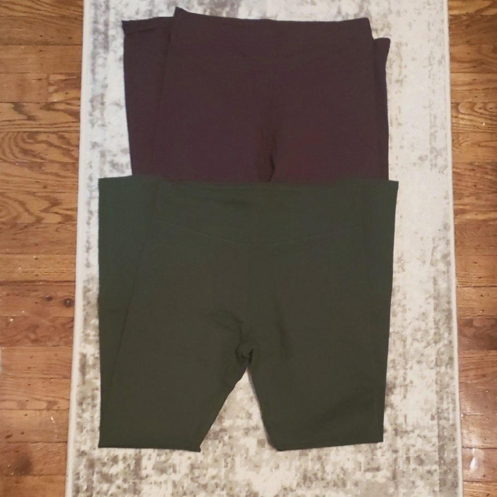 Pact Plum And Hunter GREEN Leggings Small